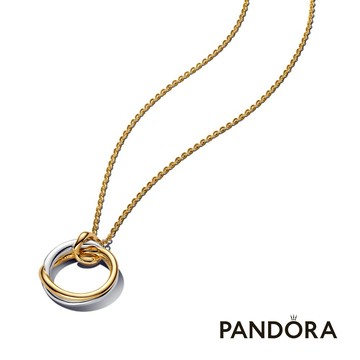 [預購商品贈禮品卡]✨【PANDORA品牌大使 莫莉推薦款】自然流線雙色吊墜項鏈  新年。生日。情人。祝福。朋友