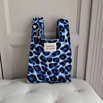 Mini 小提包/ 厚針織/Panther Blue-獵豹藍