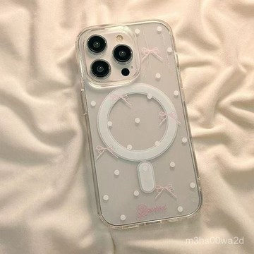 卡通波點蝴蝶結 防摔 手機殼 蘋果iPhone16 15 14 11 12 13 Pro max xs xr保護殼78p