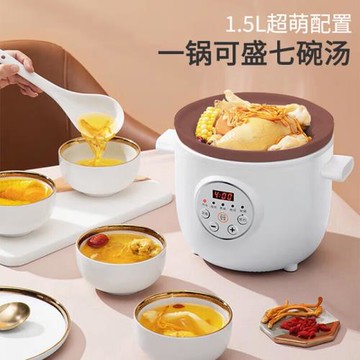 九陽1.5L迷你白瓷電燉鍋 可燉湯 燉肉煮粥甜品 預約保溫 DGD1505A