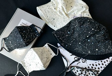 /限量/ 星空款 口罩套與漁夫帽套組 手工製 棉質