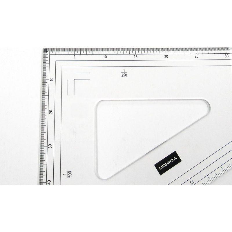 ウチダ 三角定規 24cmx2 縮尺目盛付