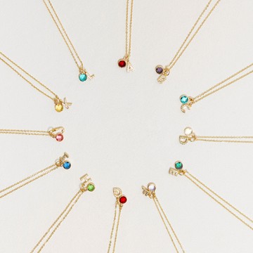 【Whomfor吳爾芙輕珠寶】The One 12月綠松石誕生石字母項鍊(26英文字母可選擇)