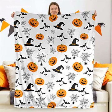 來*圖*定*萬圣節外貿毛毯法蘭絨空調毯亞馬遜速賣通熱賣爆款跨境
