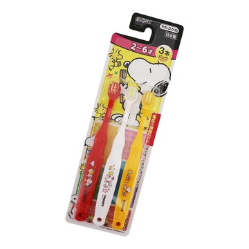 日本製 EBISU 兒童牙刷-史努比-2~6歲-3支入x2組