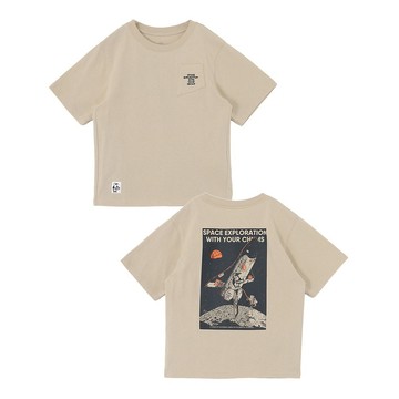 CHUMS Kids Space Booby Spaceship Pocket T 中大童 短袖上衣 米灰色 CH211431G057