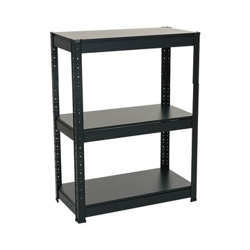 樂嫚妮 落地三層角鋼架收納置物架-60X30X80cm-4色鋼琴黑