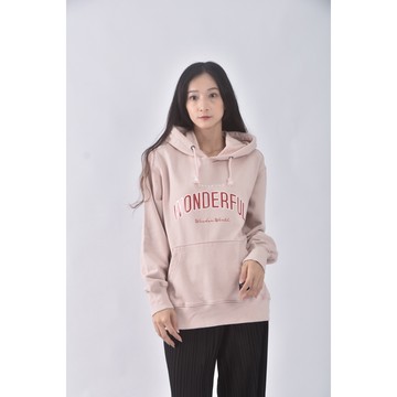 (M) erss質感棉質連帽粉色長袖上衣二手衣