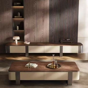 免運/公司貨 茶幾 原木茶幾 實木茶几 中古風實木茶幾 電視柜組合2024新款北美黑胡桃木茶幾 電視柜可儲物 可開發票 全館五折 工廠現貨直銷 新品特價 z10252