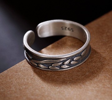 泰國純銀手工麥穗耳環女式純銀 925 純銀