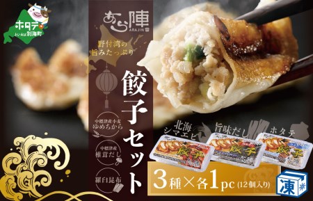 北海道産 旨みたっぷり 野付湾 北海シマエビ餃子12個( 12個入り×1pc) ホタテ餃子12個( 12個入り×1pc) 旨味だし餃子12個(12個入り×1pc)（ ほたて ホタテ 貝柱 北海道 北海しまえび しまえび シマエビ 人気 餃子 ギョーザ セット 人気 ふるさと納税 ）