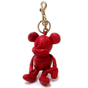 COACH - 迪士尼皮革米奇吊飾 (紅)