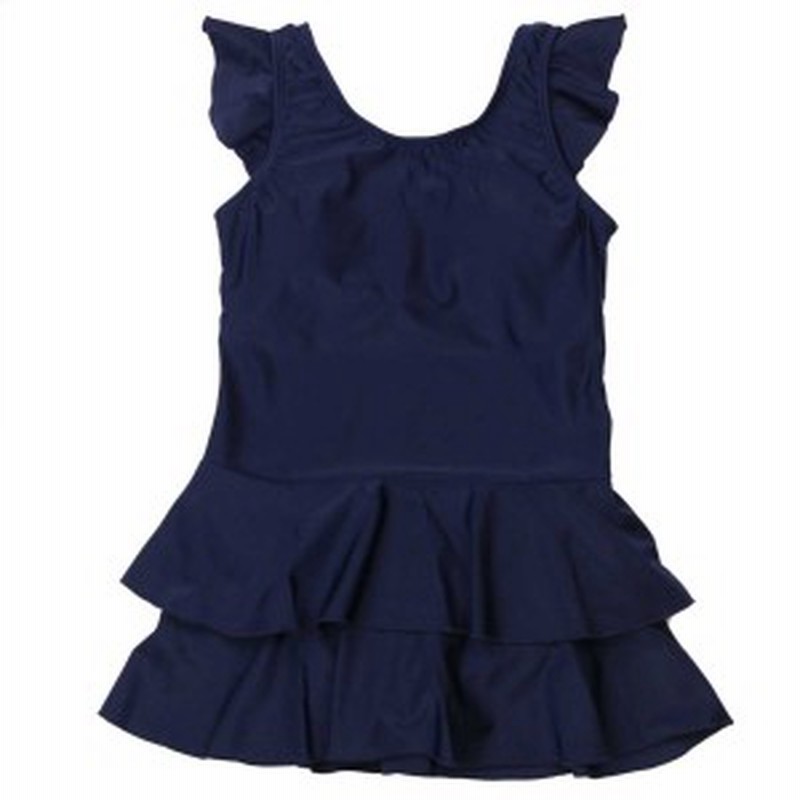 女の子ジュニアワンピーススクール水着uv ネイビー Uv 110cm 1cm 130cm 140cm 150cm 160cm 170cm 通販 Lineポイント最大1 0 Get Lineショッピング