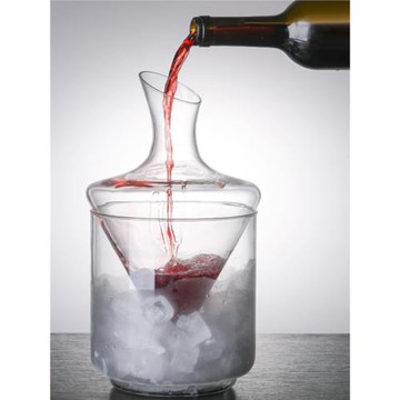 玻璃冰桶紅酒醒酒器設計感旋轉創意分酒器酒壺家用酒具套裝盛酒器