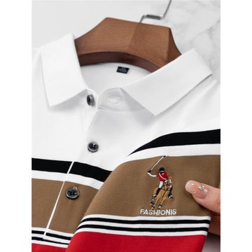 (免運)新疆長絨棉t恤男馬球品牌POLO衫男時尚韓版品牌七恤襯衣領爸爸裝