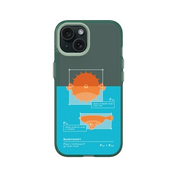 iPhone 15 Clear 憂墨綠 - Ocean Collection: Let's Sea 海洋系列：一路向海 - 河豚浮力公式