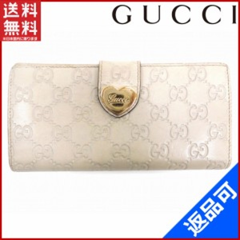 グッチ 財布 GUCCI 長財布 Wホック 二つ折り ハート金具付き オフ