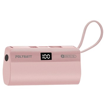POLYBATT 直插式行動電源 5000mAh 支援APPLE/Android手機  PB5000  粉色