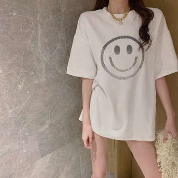 韓版寬鬆圖案長版上衣 連衣裙【T305】