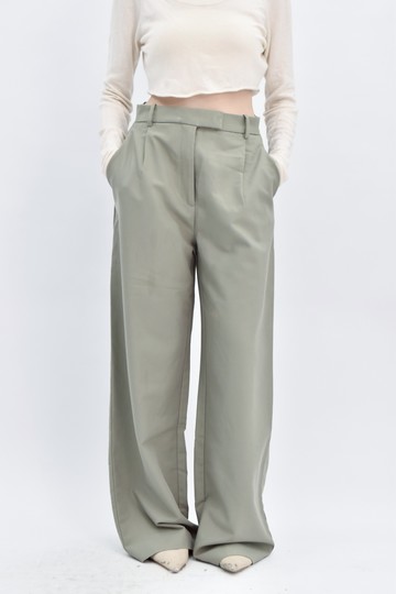 (M) zara 綠色高腰西裝長褲