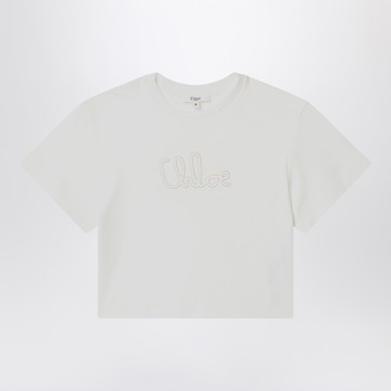 White T-shirt with embroidered logo