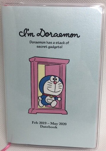 大賀屋 日本製 哆啦A夢 2019 年曆 日記 手帳本 手帳 日記本 記事本 膠套 日曆 正版 J00015878