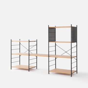 (組合)特力屋 快裝個性化層架 3+4層架套組 含延伸層板1片+洞洞板2片 191x44.5x125.5cm 書架 收納架 置物架