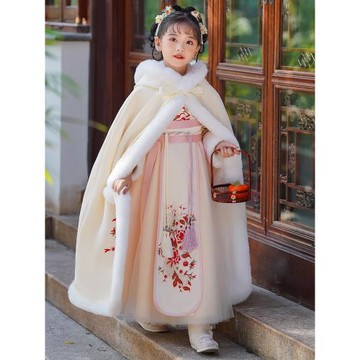 漢服女童秋冬款2025新款古風拜年服國風唐裝兒童古裝公主裙子冬季