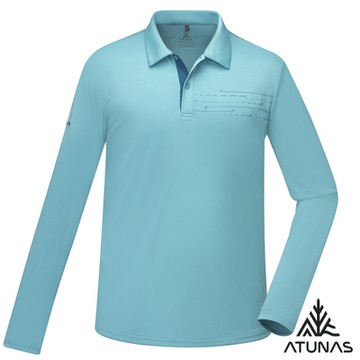 【ATUNAS 歐都納】男款長袖排汗抗菌POLO衫A6PS2517M青石灰/透氣/排汗/抗UV/經典百搭/台灣製