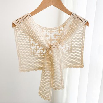 鉤花鏤空蕾絲針織小披肩女外搭配飾襯衫裙子假領子夏季薄坎肩搭肩