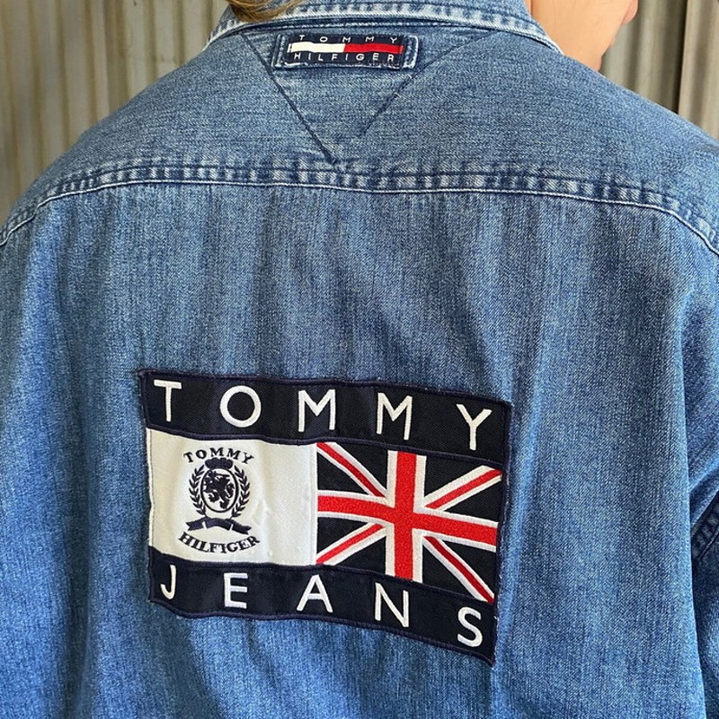 90年代 TOMMY JEANS トミージーンズ デニムシャツ メンズM | LINE