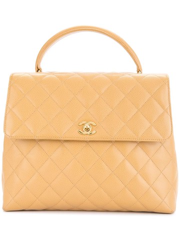 CHANEL Pre-Owned - 1997-1999 quilted tote bag - women - Caviar Leather - One Size - Brown