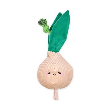 ZippyPaws 吵鬧蔬果攤-皺紋洋蔥頭(狗狗玩具 寵物玩具 發聲玩具 毛絨玩具)