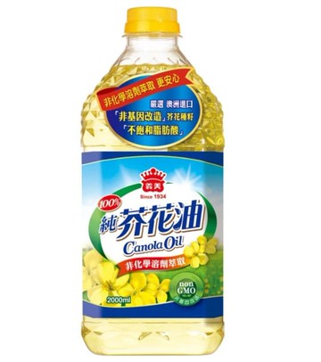 100%純芥花油2Lx6罐
