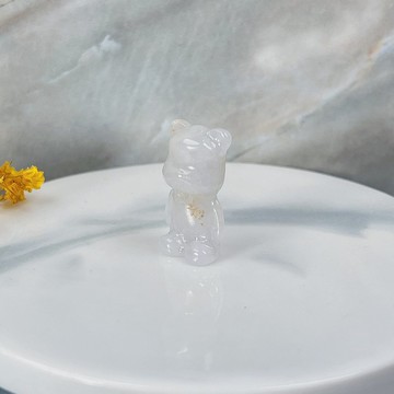 【熊熊玉見你】冰糯可愛小熊吊飾 | 天然緬甸玉翡翠A貨 | 送禮