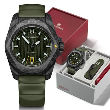 VICTORINOX 瑞士維氏 I.N.O.X 碳纖維 ISO防震 200米機械錶-綠 VISA-242021.1 附瑞士刀