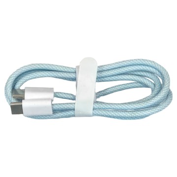 Type-C-Type-C PD 60W 彩色編織快充傳輸線 2條 兼容蘋果/安卓/筆電  1m  藍色 + 白色  1組