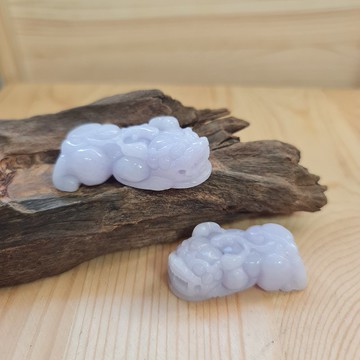 濃紫老種料一對貔貅 | 天然緬甸玉A貨翡翠