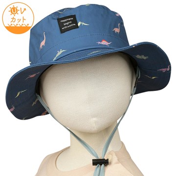 akachan honpo - 漁夫帽-恐龍滿版圖案-深藍色