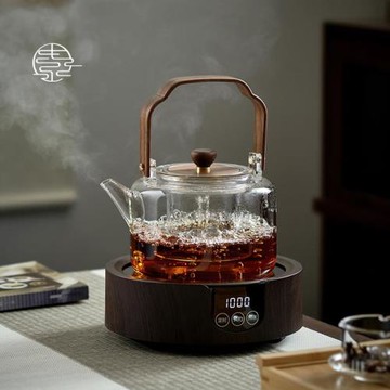 天久璃匠蒸煮玻璃茶壺高端煮茶器家用耐高溫大號提梁壺電陶爐套裝