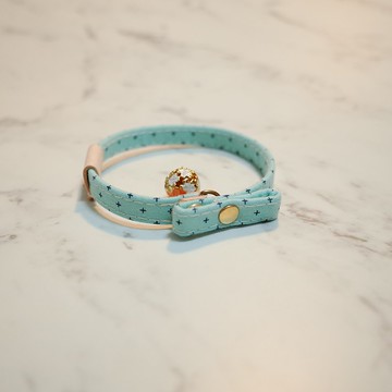 貓 小啾啾項圈 蒂芬妮有加分 Tiffany色 附雙面扭轉皮套 鈴鐺