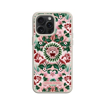 iPhone 15 Pro Max SolidX 貝殼灰 - Catalina Estrada - Pink Tiger and Flowers