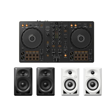 Pioneer DJ DDJ-FLX4入門款雙軟體DJ控制器 + DM-40D-BT入門款主動式監聽喇叭-二色
