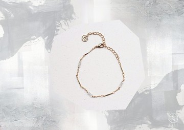 4月誕生石-White topaz白托帕石魚子系列22K手鍊