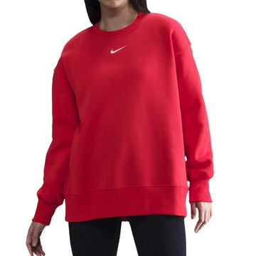 Nike PHNX FLC OS Long CRE 女款 紅色 運動 休閒 圓領 超寬鬆 長袖 FZ4271-657