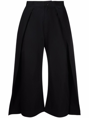 Henrik Vibskov - pleated-panel cropped trousers - women - Fabric - S - Black