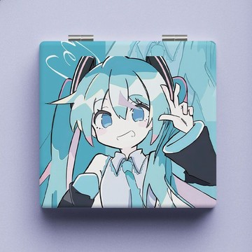 臺灣出貨💥初音未來周邊便攜化妝鏡學生折疊雙面補妝鏡宿舍女生外出ins風
