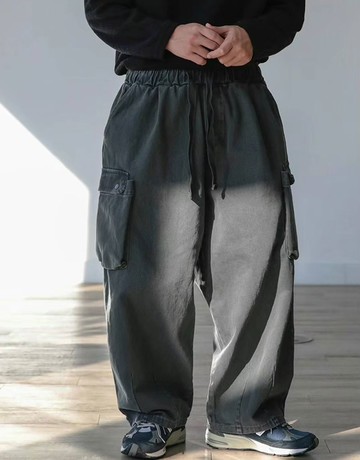 Chemistry_Boys - 韓國 MPT707 RIPEN R796 洗舊刷色 雙口袋 長褲 (黑色)