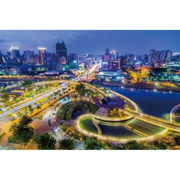 【拼圖貓】HC - 寶島風情系列-愛河之心 台灣製 1000片 夜光拼圖 1000Y-001