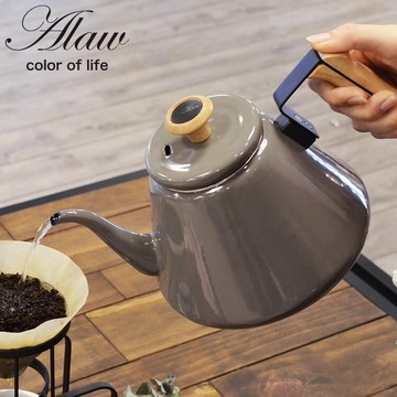 日本cb japan alaw都會系列時尚琺瑯原木手沖壺-時尚灰